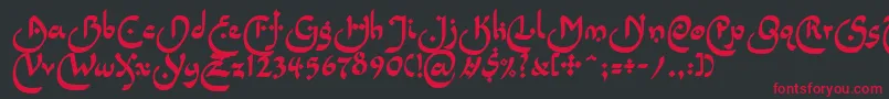 LinotypepidenashiOne Font – Red Fonts on Black Background