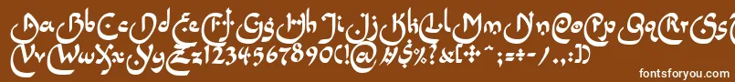 フォントLinotypepidenashiOne – 茶色の背景に白い文字