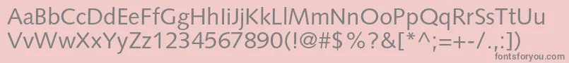 SyntaxltstdRoman Font – Gray Fonts on Pink Background