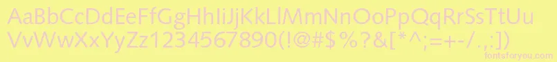 SyntaxltstdRoman Font – Pink Fonts on Yellow Background
