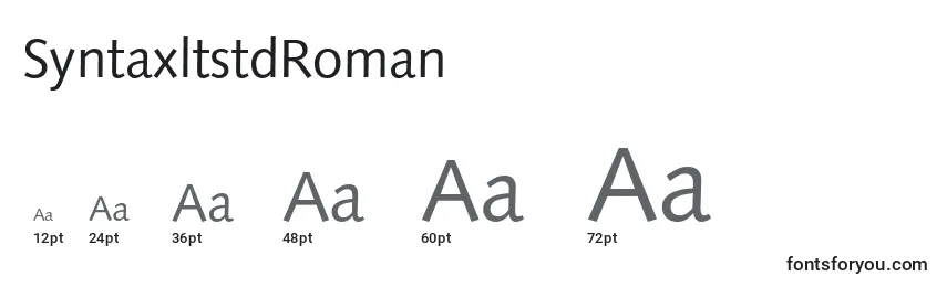 Größen der Schriftart SyntaxltstdRoman