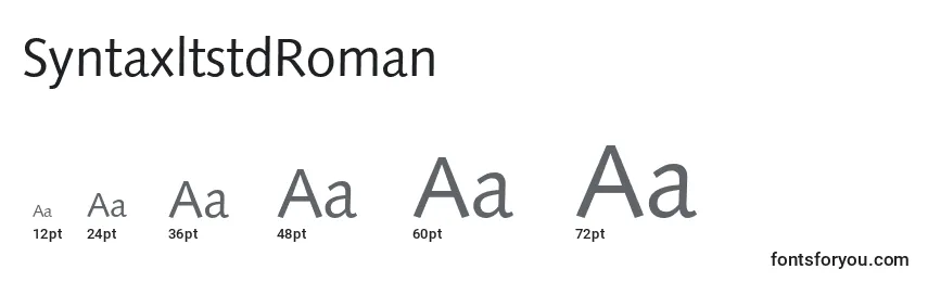 Tamaños de fuente SyntaxltstdRoman