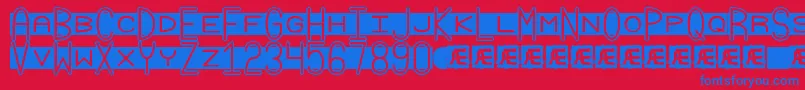 GrudgeBrk Font – Blue Fonts on Red Background