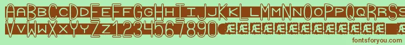 GrudgeBrk Font – Brown Fonts on Green Background