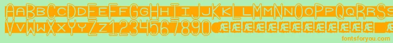 Fonte GrudgeBrk – fontes laranjas em um fundo verde