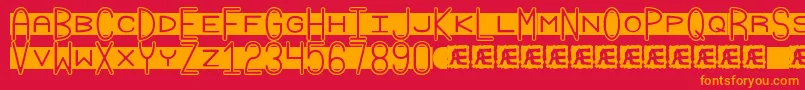 フォントGrudgeBrk – 赤い背景にオレンジの文字