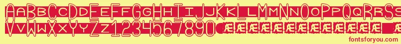 GrudgeBrk Font – Red Fonts on Yellow Background
