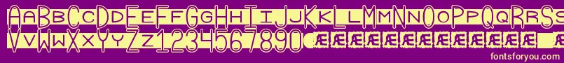 GrudgeBrk Font – Yellow Fonts on Purple Background