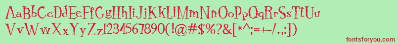 RocknrollTypoStone Font – Red Fonts on Green Background