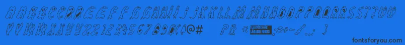 Шрифт Groovygh – чёрные шрифты на синем фоне