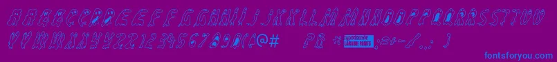 Groovygh Font – Blue Fonts on Purple Background