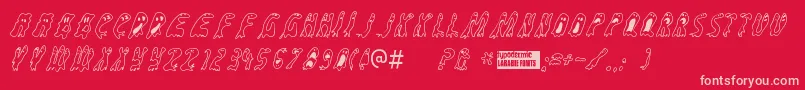 Groovygh-Schriftart – Rosa Schriften auf rotem Hintergrund