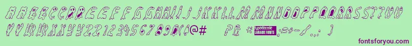 Groovygh Font – Purple Fonts on Green Background