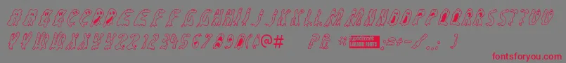 Groovygh Font – Red Fonts on Gray Background