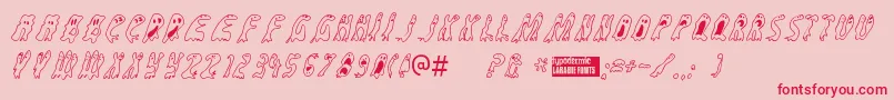 Groovygh-Schriftart – Rote Schriften auf rosa Hintergrund