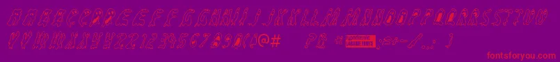 フォントGroovygh – 紫の背景に赤い文字