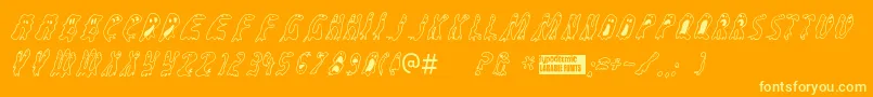 Groovygh Font – Yellow Fonts on Orange Background