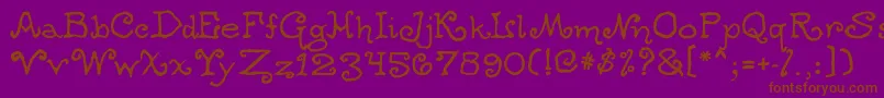 Weitere Informationen zur Ogwear-Schriftart Ogwear-Schriftart – Braune Schriften auf violettem Hintergrund