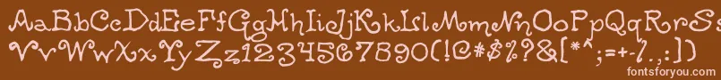 Ogwear-Schriftart – Rosa Schriften auf braunem Hintergrund