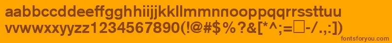 NRegular-Schriftart – Braune Schriften auf orangefarbenem Hintergrund