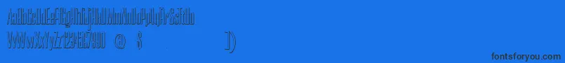 NerettaBeveled-Schriftart – Schwarze Schriften auf blauem Hintergrund