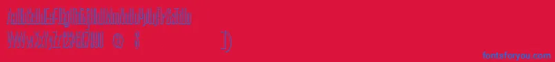 Czcionka NerettaBeveled – niebieskie czcionki na czerwonym tle