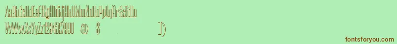 Czcionka NerettaBeveled – brązowe czcionki na zielonym tle
