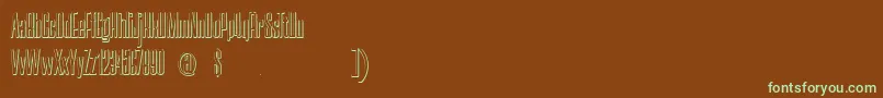 Czcionka NerettaBeveled – zielone czcionki na brązowym tle