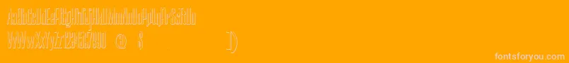 NerettaBeveled-fontti – vaaleanpunaiset fontit oranssilla taustalla