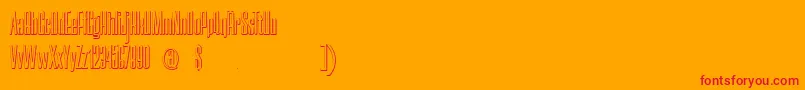 NerettaBeveled Font – Red Fonts on Orange Background
