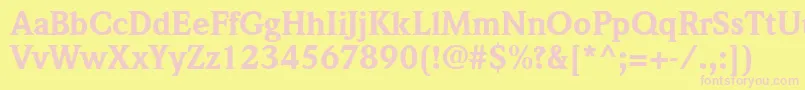 QuintessenceBlackSsiBlack Font – Pink Fonts on Yellow Background