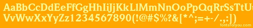 QuintessenceBlackSsiBlack Font – Yellow Fonts on Orange Background