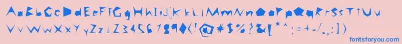 Careless Font – Blue Fonts on Pink Background