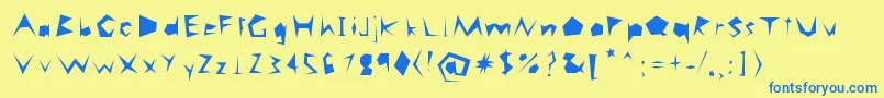 Careless Font – Blue Fonts on Yellow Background