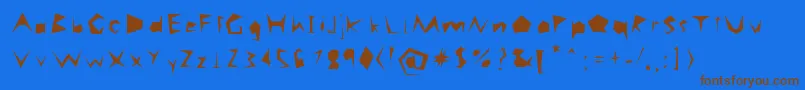 Careless Font – Brown Fonts on Blue Background