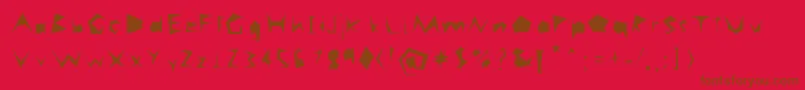 Careless Font – Brown Fonts on Red Background