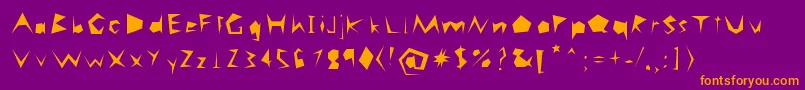 Careless Font – Orange Fonts on Purple Background