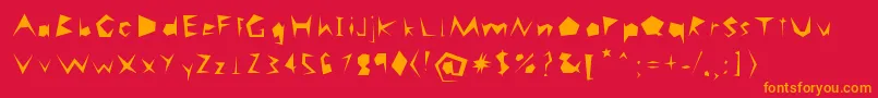 Careless Font – Orange Fonts on Red Background
