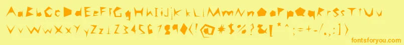 Careless Font – Orange Fonts on Yellow Background
