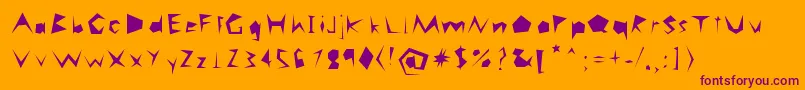 Careless Font – Purple Fonts on Orange Background