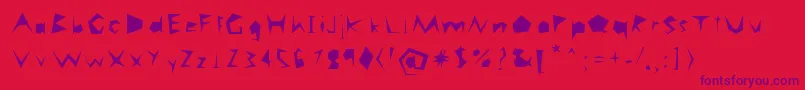 Careless Font – Purple Fonts on Red Background