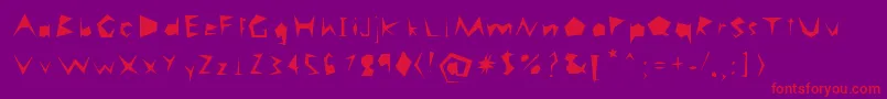 Careless Font – Red Fonts on Purple Background