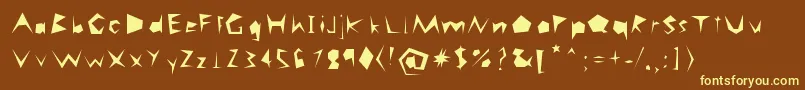 Careless Font – Yellow Fonts on Brown Background