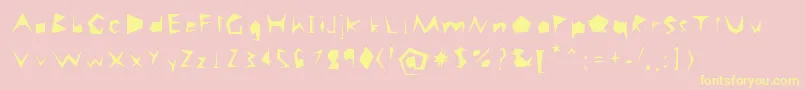 Careless Font – Yellow Fonts on Pink Background