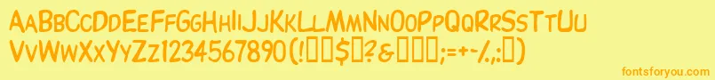 Thinxscapsssk Font – Orange Fonts on Yellow Background