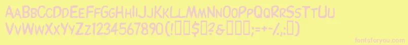 Thinxscapsssk Font – Pink Fonts on Yellow Background