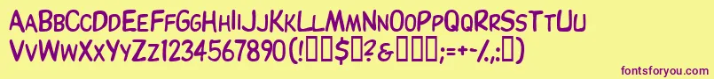 Thinxscapsssk Font – Purple Fonts on Yellow Background