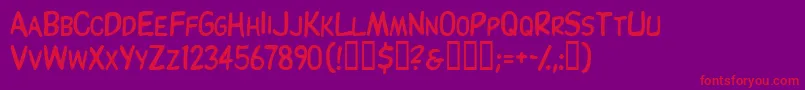 フォントThinxscapsssk – 紫の背景に赤い文字