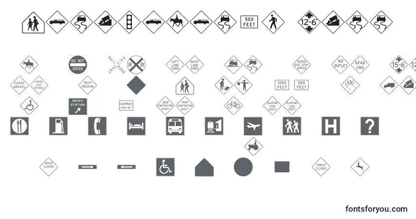 Czcionka InterstatepiThree – alfabet, cyfry, specjalne znaki