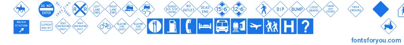 fuente InterstatepiThree – Fuentes Azules Sobre Fondo Blanco